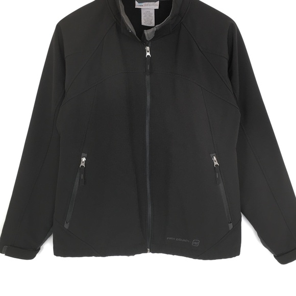 Free Country Men’s Soft Shell Jacket Black Water & Wind Resistant Jacket/Coat - Picture 5 of 11